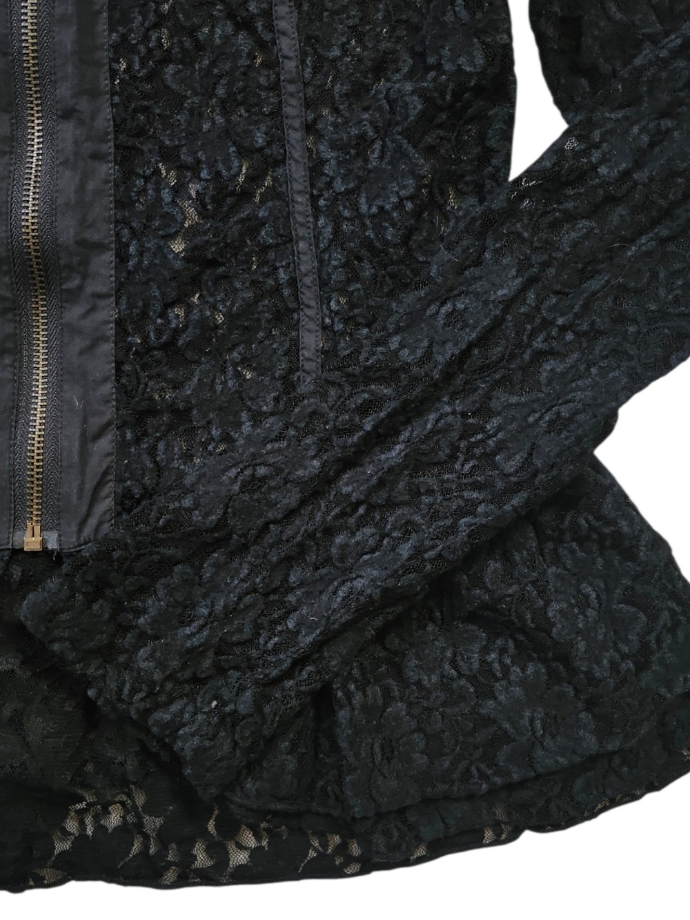 Anna Scott Black Lace Peplum Top - Picture 3 of 5
